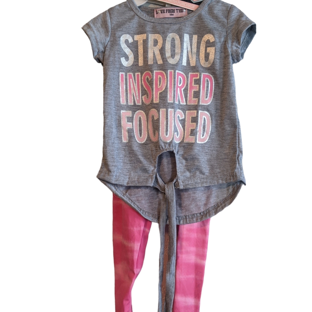 Gray and Pink Kids Bottoms Set
